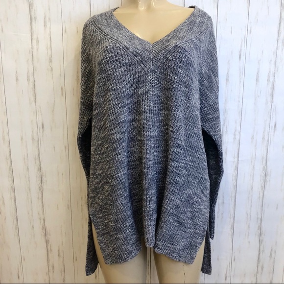 Lane Bryant Sweaters - LANE BRYANT | Gray Knit V Neck Sweater Size 18/20